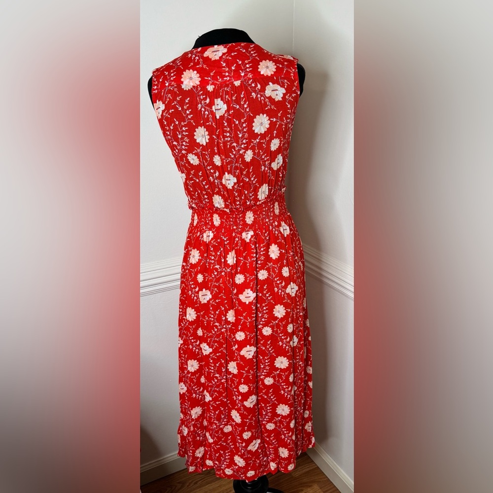 Lucky Brand Red Floral Midi Dress - Picture 2 of 8